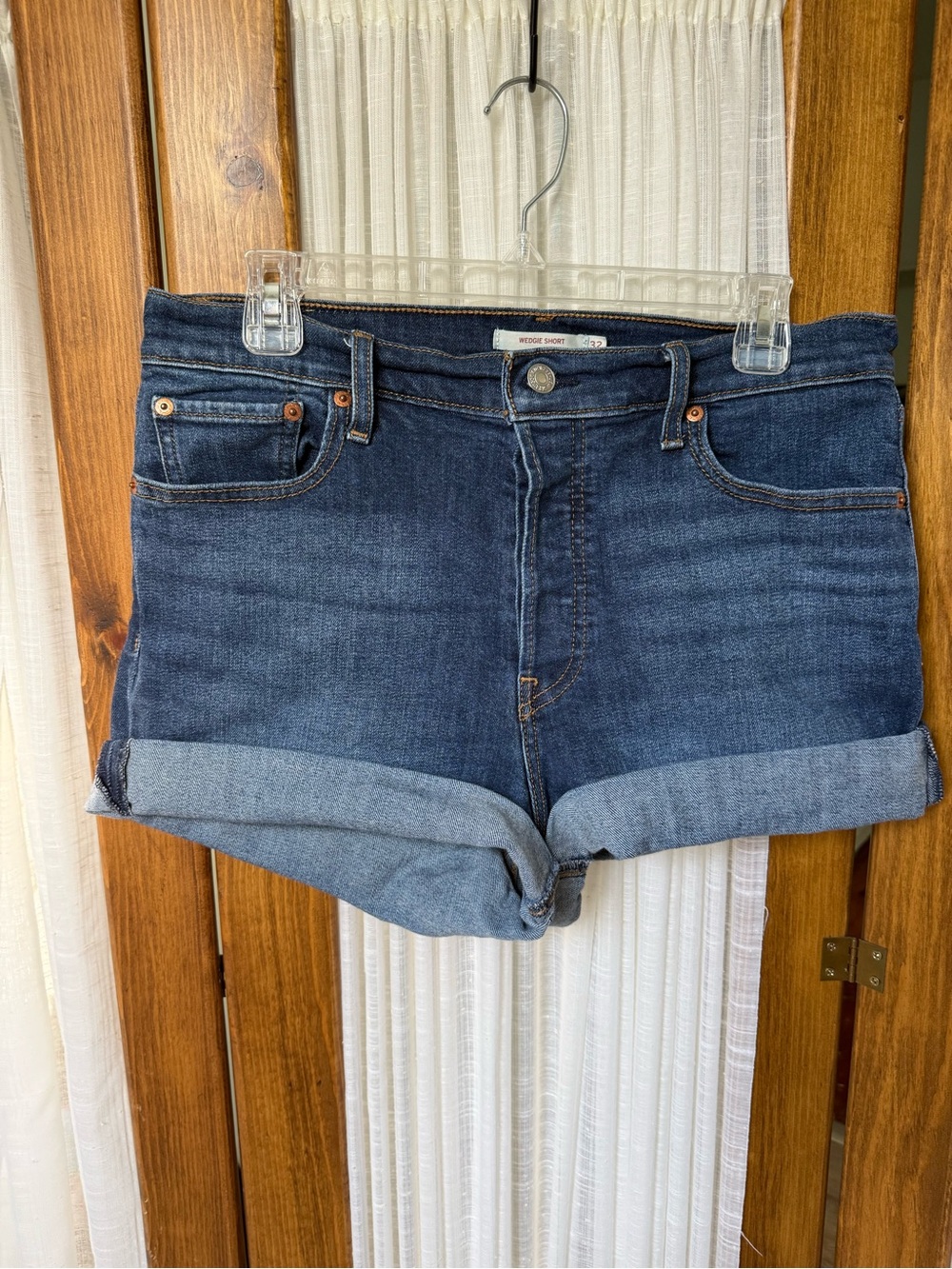 Levi's Classic Denim Jean Shorts with Rolled Hem